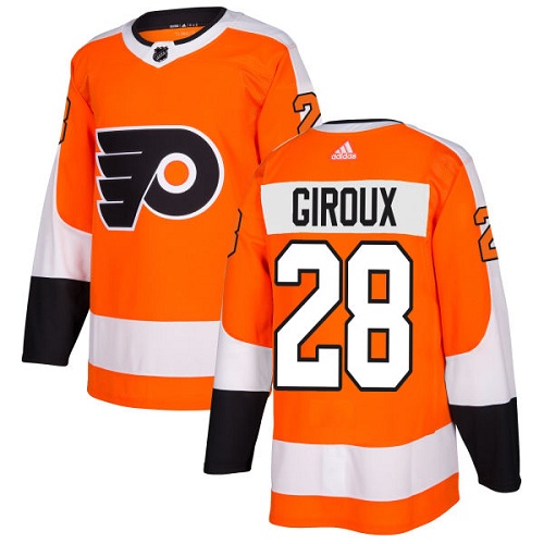 Adidas Flyers #28 Claude Giroux Orange Home Authentic Stitched NHL Jersey